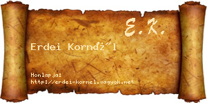 Erdei Kornél névjegykártya